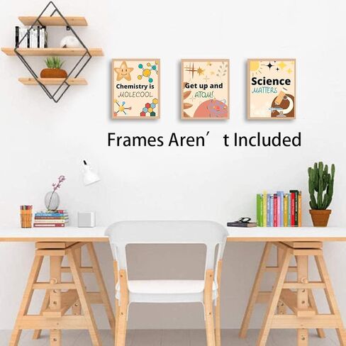 QIAOJI Science Classroom Posters, Chemical Science Art Prints, School Laboratory Wall Art,Classroom Middle School Laboratory Library Study Decor, Set of 6 (8"x10" Unframed) in Kuwait