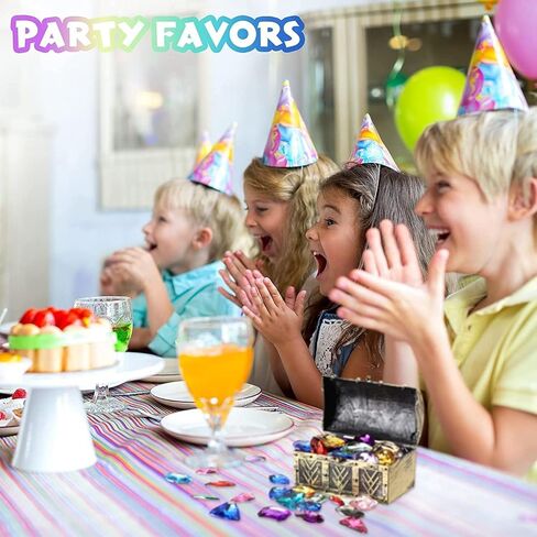 MBFL 120 قطعة من جواهر كنز القراصنة لعبة زجاجية من الأحجار الكريمة، جواهر كنز متعددة الألوان لحفلات القراصنة وديكورات طاولات الحفلات (7 أونصات) in Kuwait