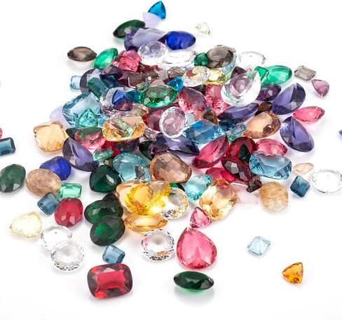 MBFL 120 قطعة من جواهر كنز القراصنة لعبة زجاجية من الأحجار الكريمة، جواهر كنز متعددة الألوان لحفلات القراصنة وديكورات طاولات الحفلات (7 أونصات) in Kuwait