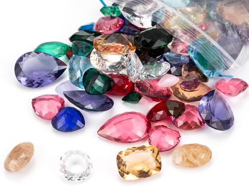 MBFL 120 قطعة من جواهر كنز القراصنة لعبة زجاجية من الأحجار الكريمة، جواهر كنز متعددة الألوان لحفلات القراصنة وديكورات طاولات الحفلات (7 أونصات) in Kuwait