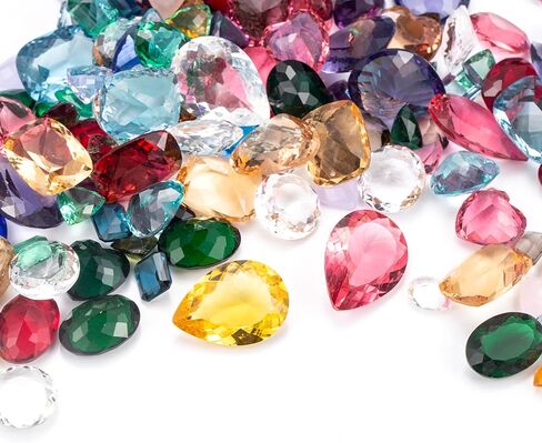 MBFL 120 قطعة من جواهر كنز القراصنة لعبة زجاجية من الأحجار الكريمة، جواهر كنز متعددة الألوان لحفلات القراصنة وديكورات طاولات الحفلات (7 أونصات) in Kuwait