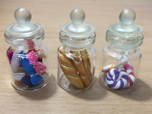 3 قطع مصغّرة لطعام الكعك حلوى كعكة خبز في زجاجة صغيرة من الزجاج الشفاف #MF014 in Kuwait