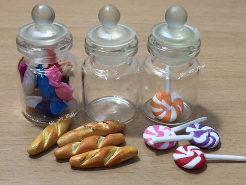 3 قطع مصغّرة لطعام الكعك حلوى كعكة خبز في زجاجة صغيرة من الزجاج الشفاف #MF014 in Kuwait