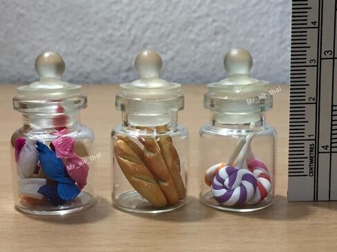 3 قطع مصغّرة لطعام الكعك حلوى كعكة خبز في زجاجة صغيرة من الزجاج الشفاف #MF014 in Kuwait