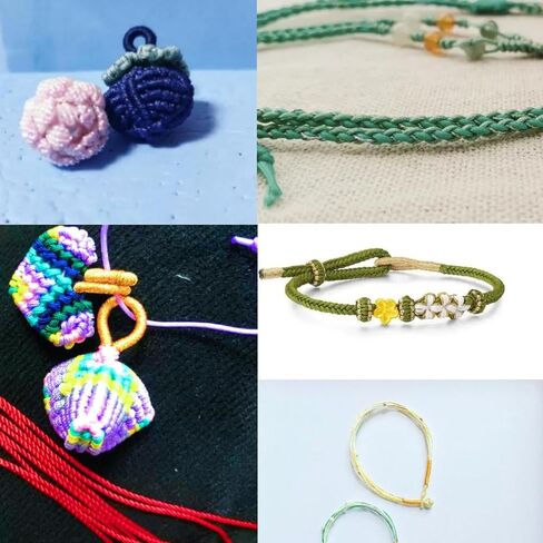Black Nylon Cord Ribbon Twine 0.8mm Rope for Hand-Woven Tassels Crafts Gift Wrapping Knotting Knitting Necklace Bracelet Beading Macramé Jewelry Making Sewing Christmas Decoration in Saudi Arabia