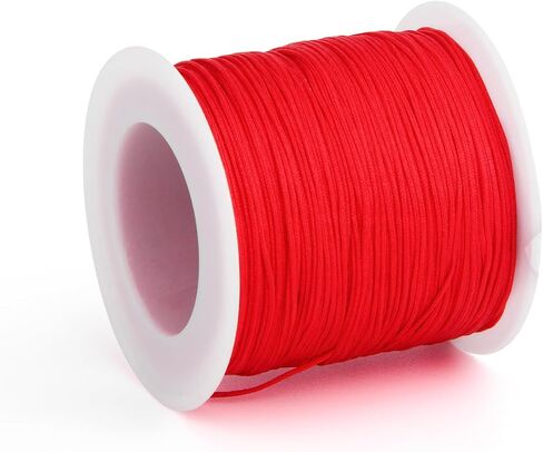 Black Nylon Cord Ribbon Twine 0.8mm Rope for Hand-Woven Tassels Crafts Gift Wrapping Knotting Knitting Necklace Bracelet Beading Macramé Jewelry Making Sewing Christmas Decoration in Saudi Arabia