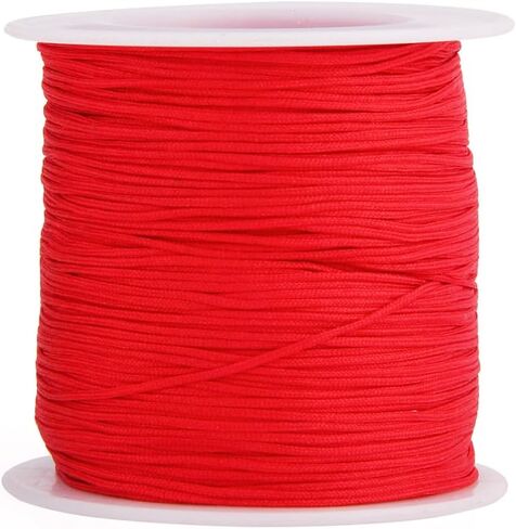 Black Nylon Cord Ribbon Twine 0.8mm Rope for Hand-Woven Tassels Crafts Gift Wrapping Knotting Knitting Necklace Bracelet Beading Macramé Jewelry Making Sewing Christmas Decoration in Saudi Arabia