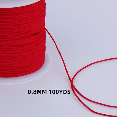Black Nylon Cord Ribbon Twine 0.8mm Rope for Hand-Woven Tassels Crafts Gift Wrapping Knotting Knitting Necklace Bracelet Beading Macramé Jewelry Making Sewing Christmas Decoration in Saudi Arabia