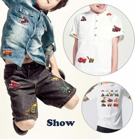 Solasocool Iron on Patches-26Pcs Cool Dinosaur&Car Embroidered Sew On/Iron On Patch Applique for Clothing,Jackets,Backpacks,Jeans,Hats in Kuwait