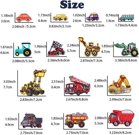 Solasocool Iron on Patches-26Pcs Cool Dinosaur&Car Embroidered Sew On/Iron On Patch Applique for Clothing,Jackets,Backpacks,Jeans,Hats in Kuwait