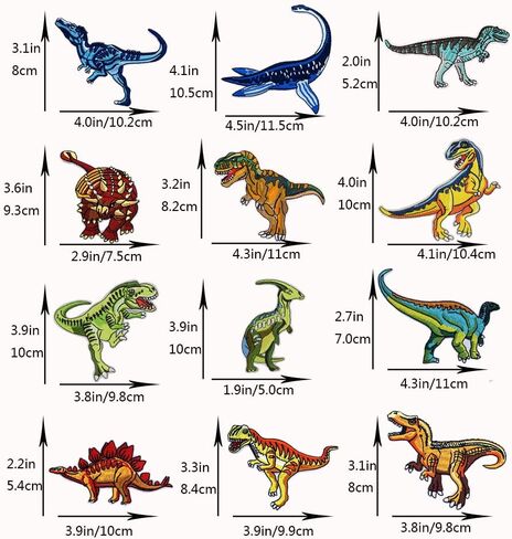 Solasocool Iron on Patches-26Pcs Cool Dinosaur&Car Embroidered Sew On/Iron On Patch Applique for Clothing,Jackets,Backpacks,Jeans,Hats in Kuwait