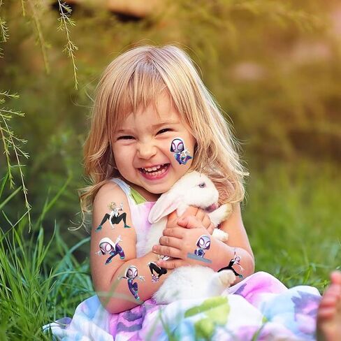 لوازم حفلات أعياد الميلاد من سبايدر جيرل هيرو، 34 قطعة من هدايا حفلات الوشم المؤقت، آمنة على البشرة وقابلة للإزالة، ملصقات وشم زائفة لهدايا حفلات أعياد الميلاد ذات طابع سبايدر هيرو تضيف بعض السحر لمظهرك in Kuwait