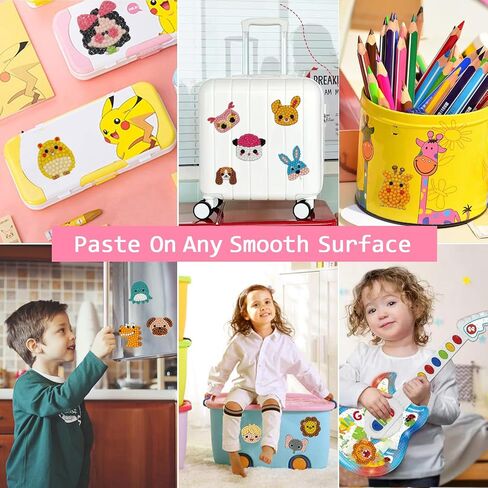 sinceroduct 64PCS 5D DIY Diamond Painting Stickers Kits for Kids and Adult Beginners - Shaped Paint Marked with Diamonds by Numbers, Diamond Art for Kids Art and Crafts, Kids Gift in Kuwait