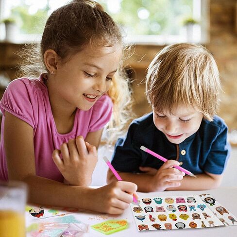 sinceroduct 64PCS 5D DIY Diamond Painting Stickers Kits for Kids and Adult Beginners - Shaped Paint Marked with Diamonds by Numbers, Diamond Art for Kids Art and Crafts, Kids Gift in Kuwait