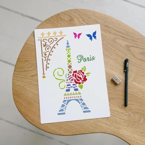 استنسل ندفة الثلج كبير قابل لإعادة الاستخدام - 8 قطع استنسل عيد الميلاد للحرف اليدوية - استنسل ندفة الثلج الصغير للرسم على المجلة، وبطاقات المعايدة، وصندوق الهدايا، والوشم، والنوافذ، وديكور المنزل، وتصميمات فنية جدارية in Kuwait