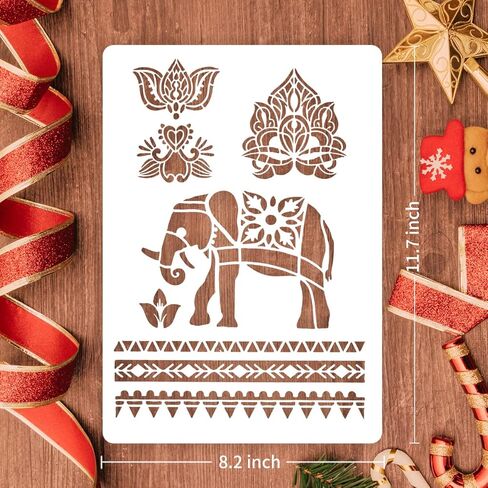 استنسل ندفة الثلج كبير قابل لإعادة الاستخدام - 8 قطع استنسل عيد الميلاد للحرف اليدوية - استنسل ندفة الثلج الصغير للرسم على المجلة، وبطاقات المعايدة، وصندوق الهدايا، والوشم، والنوافذ، وديكور المنزل، وتصميمات فنية جدارية in Kuwait