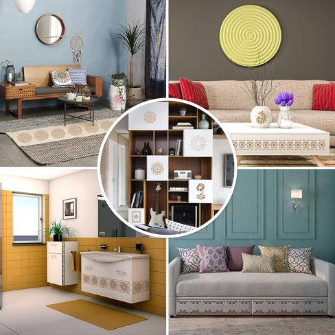 استنسل ندفة الثلج كبير قابل لإعادة الاستخدام - 8 قطع استنسل عيد الميلاد للحرف اليدوية - استنسل ندفة الثلج الصغير للرسم على المجلة، وبطاقات المعايدة، وصندوق الهدايا، والوشم، والنوافذ، وديكور المنزل، وتصميمات فنية جدارية in Kuwait