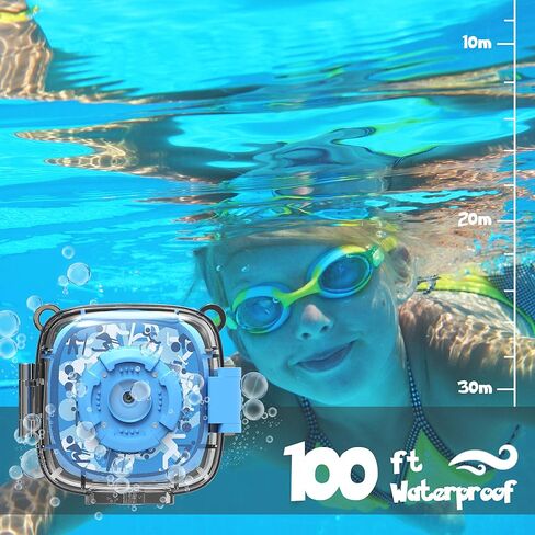 Kids Action Camera Waterproof Video Digital Children Cam 1080P HD Sports Camera Camcorder for Boys Girls, Build-in 4Games, 32GB SD Card (Pink) in Kuwait