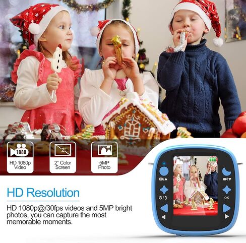 Kids Action Camera Waterproof Video Digital Children Cam 1080P HD Sports Camera Camcorder for Boys Girls, Build-in 4Games, 32GB SD Card (Pink) in Kuwait