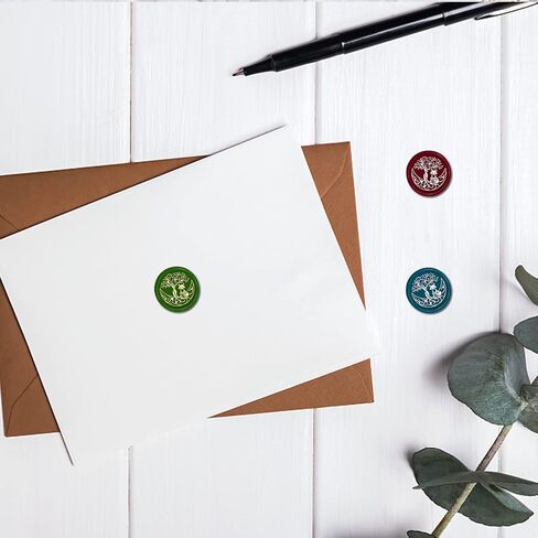 CRASPIRE Fox Wax Seal Stamp Tree of Life Sealing Wax Stamps Moon 30mm Retro Vintage Removable Brass Stamp Head with Wood Handle for Wedding Invitations Halloween Christmas Thanksgiving Gift Packing in Kuwait