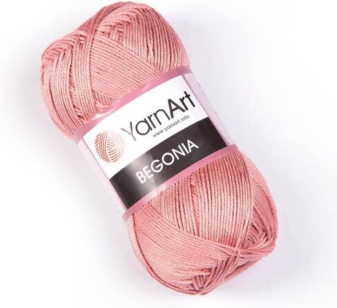 Yarn Art Begonia Yarn 100% Cotton, Pure Premium Soft Cotton Yarn, for Knitting Crochet and Amigurumi, Various Pastel and Shiny Colors Yarn, Baby Yarn, 1.76 Oz (50g) / 185 Yrds (169m) (0003) in Kuwait
