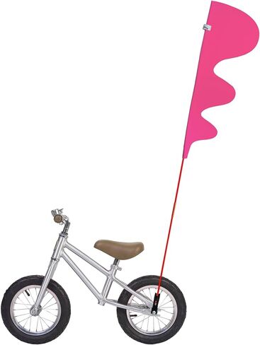 أعلام سلامة الدراجة/الدراجة ثلاثية العجلات باللون الوردي من TRICEPLAY - رؤية عالية، علم الدراجة، علم سلامة دراجة الأطفال، علم مقطورة الدراجة، علم رؤية الدراجة... in Kuwait