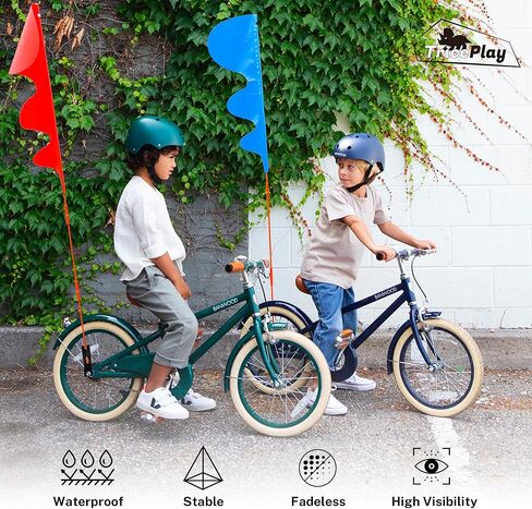 أعلام سلامة الدراجة/الدراجة ثلاثية العجلات باللون الوردي من TRICEPLAY - رؤية عالية، علم الدراجة، علم سلامة دراجة الأطفال، علم مقطورة الدراجة، علم رؤية الدراجة... in Kuwait