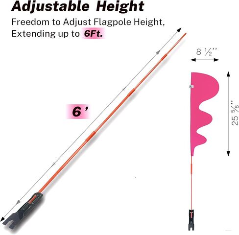 أعلام سلامة الدراجة/الدراجة ثلاثية العجلات باللون الوردي من TRICEPLAY - رؤية عالية، علم الدراجة، علم سلامة دراجة الأطفال، علم مقطورة الدراجة، علم رؤية الدراجة... in Kuwait