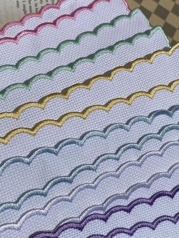 12 قطعة من علامات مرجعية مطرزة ملونة للحياكة المتقاطعة للحرف اليدوية، علامات كتاب من قماش ايدا بحواف متقاطعة فارغة للغرز المتقاطعة in Kuwait