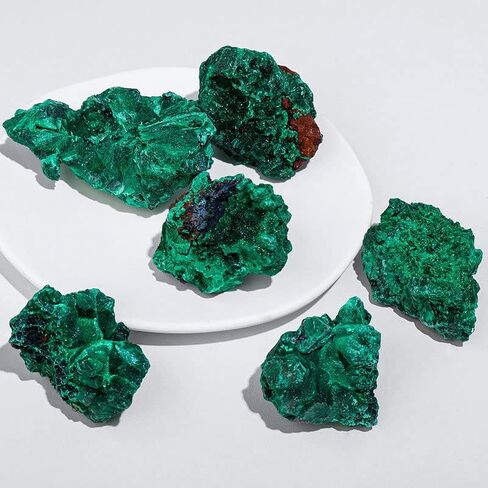 MuYu Art أحجار الملاكيت الخضراء الخام الطبيعية الكبيرة صخور الملكيت الخام كريستال كوارتز ديكور المنزل 0.45 رطل (200 جم) in Kuwait