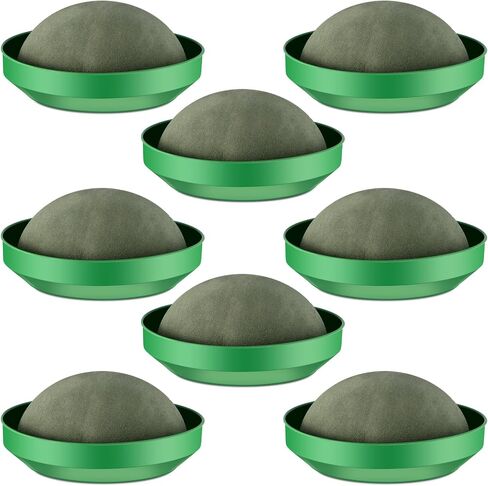 Frienda 8 Pcs Floral Dry Foam Half Ball with Bowl Floral Foam Blocks Floral Foam Rounds in Bowls Flower Craft Foam Balls for Artificial Flower Arrangement Birthday Wedding Party, 5.51 x 2.76 Inch in Saudi Arabia
