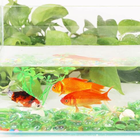 Lechloris Flat Glass Marbles(2LB) - Glass Beads for Vase - Flat Glass Marbles - Glass Gems for Fish Tank,Home Decor - Fire Glass Beads for Fire Pit Green in Kuwait