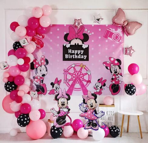 Mickey Mouse Birthday Party Decorations, Mickey Mouse Party Supplies Set for Girl’s/Boy’s with Balloons Garland kit, Mickey Mouse Backdrop 7x5ft, Mickey Mouse Foil Balloons in Saudi Arabia
