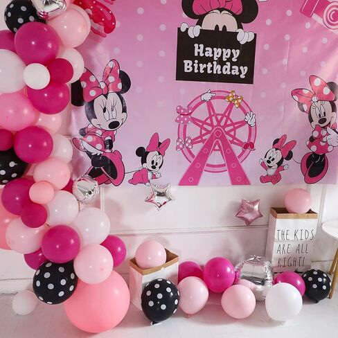 Mickey Mouse Birthday Party Decorations, Mickey Mouse Party Supplies Set for Girl’s/Boy’s with Balloons Garland kit, Mickey Mouse Backdrop 7x5ft, Mickey Mouse Foil Balloons in Saudi Arabia