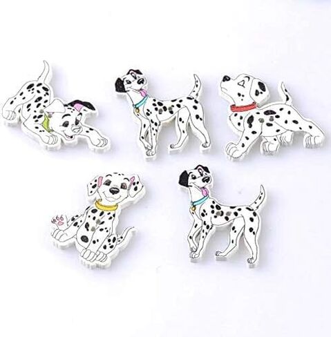 AKOAK Color Dog Shape 2-Hole Wood Print Sewing Button, Garment Decoration Button, for Sewing and Crafting, Pack of 50 (Mixed Colors) in Saudi Arabia