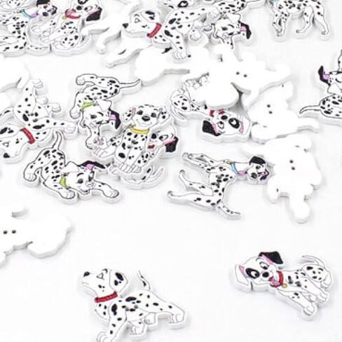 AKOAK Color Dog Shape 2-Hole Wood Print Sewing Button, Garment Decoration Button, for Sewing and Crafting, Pack of 50 (Mixed Colors) in Saudi Arabia