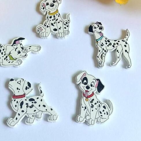 AKOAK Color Dog Shape 2-Hole Wood Print Sewing Button, Garment Decoration Button, for Sewing and Crafting, Pack of 50 (Mixed Colors) in Saudi Arabia