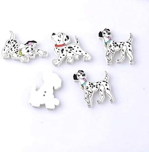 AKOAK Color Dog Shape 2-Hole Wood Print Sewing Button, Garment Decoration Button, for Sewing and Crafting, Pack of 50 (Mixed Colors) in Saudi Arabia