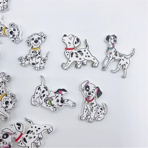 AKOAK Color Dog Shape 2-Hole Wood Print Sewing Button, Garment Decoration Button, for Sewing and Crafting, Pack of 50 (Mixed Colors) in Saudi Arabia