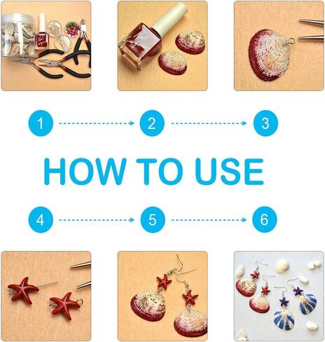 PH PandaHall 50~56pcs Dyed Natural Conch Shell Beads Drilled Tiny Scallop Sea Shells Ocean Beach Seashells Craft Charms for Candle Making Home Decoration Party Wedding Decor Mixed Colors in Saudi Arabia