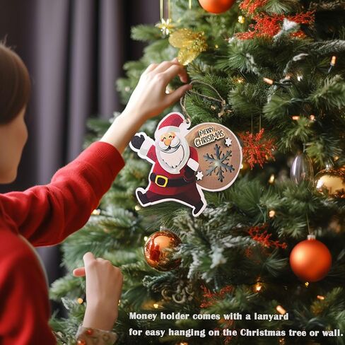 حاملات أموال خشبية لهدايا عيد الميلاد 2023 حامل أموال عيد الميلاد حديثًا للهدايا النقدية بطاقات نقود خشبية مصنوعة يدويًا لعيد الميلاد حامل أموال فريد للهدايا النقدية in Kuwait