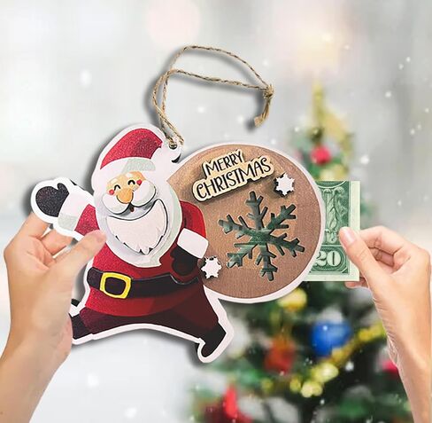 حاملات أموال خشبية لهدايا عيد الميلاد 2023 حامل أموال عيد الميلاد حديثًا للهدايا النقدية بطاقات نقود خشبية مصنوعة يدويًا لعيد الميلاد حامل أموال فريد للهدايا النقدية in Kuwait