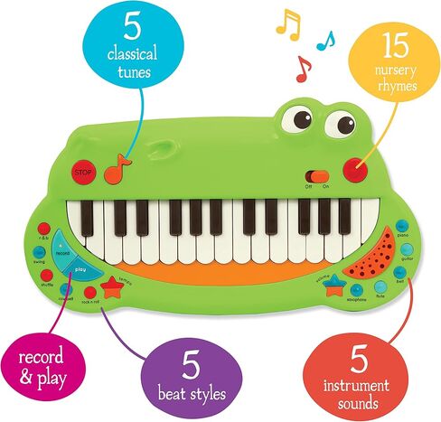 Battat- Toddler Piano Toy – Musical Instrument For Kids, Children – Animal Keyboard Piano With 5 Instrument Settings-Crocodile Piano – 2 Years + in Saudi Arabia