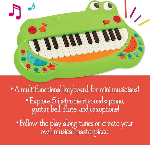 Battat- Toddler Piano Toy – Musical Instrument For Kids, Children – Animal Keyboard Piano With 5 Instrument Settings-Crocodile Piano – 2 Years + in Saudi Arabia