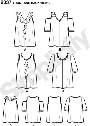 سيمبليسيتي نمط 8337 A (XXS-XS-S-M-L-XL-XXL) بلايز محبوكة مع صدرية واكمام متنوعة، ورق، ابيض، 22 × 15 × 1 سم in Saudi Arabia