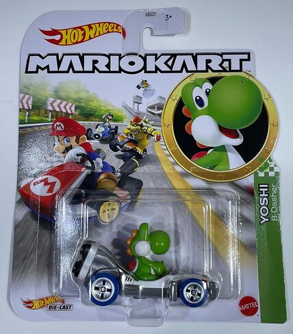 Hot Wheels - Mario Kart - Yoshi B-Dasher - 2023 - Mint/NrMint Ships Bubble Wrapped in a Box in Saudi Arabia