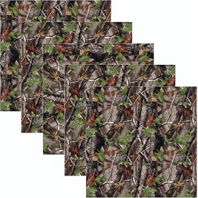 Camo Self Adhesive Backed Vinyl Sheets 12" x 12" Camouflage Permanent Assorted Vinyl Works with Craft Cutters - 5 Pack (Realistic Hay Camowraps)