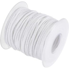 MECCANIXITY Braided Candle Wick Cotton 21 PLY 200 Ft Long 2mm Flat Wide for DIY