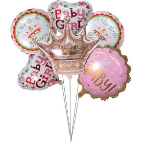 زينة حمام الطفل، بالونات فويل وردية اللون للفتيات الصغيرات، لوازم تزيين حفلات أعياد الميلاد in Kuwait