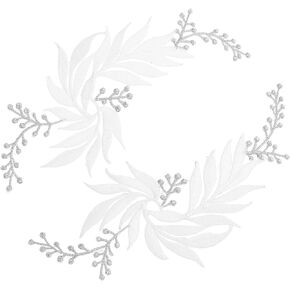 VICASKY قطعتان من رقع الملابس، تطريز أوراق الشجر، تطريز الزهور، رقعات الخياطة، أوراق إصلاح الحديد على الخياطة، تطريز أوراق الشجر، خيط التطريز، الزهور المطرزة